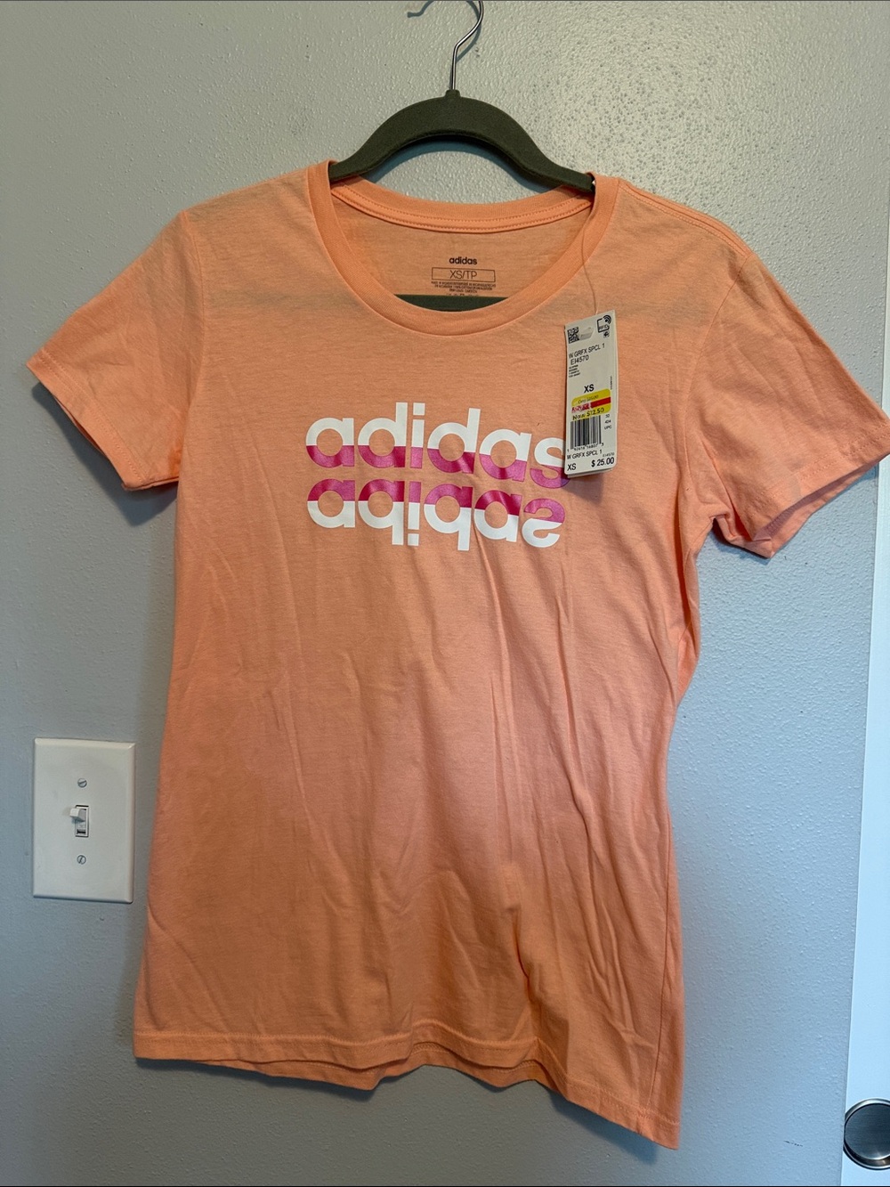 adidas Peach Short-Sleeve Logo Tee
